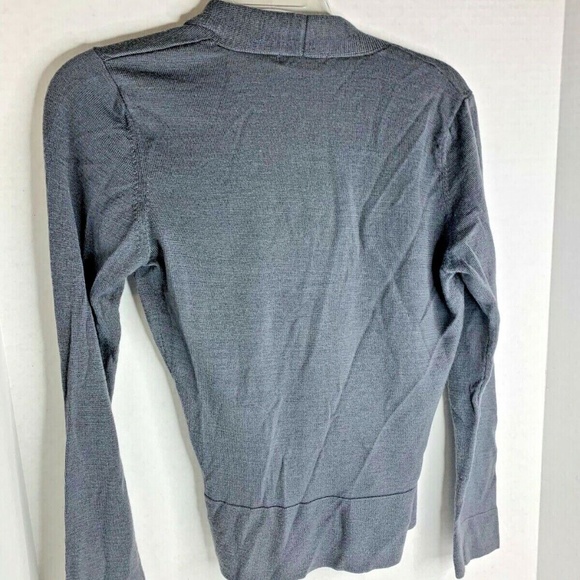 Nara Maglie Womens Sz L Gray Wrap Cardigan Sweater Wrap Tie Waist Wool Blend 60% - Picture 3 of 3